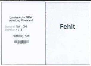 Entnazifizierung Karl Reffeling , geb. 26.12.1891 (Schmied)