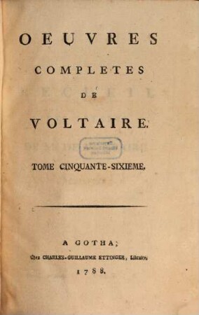 Oeuvres completes de Voltaire, 56. Recueil Des Lettres De M. De Voltaire ; 2 : 1737 - 1741