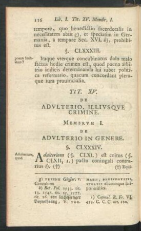 Tit. XV. De Adulterio, Illiusque Crimine