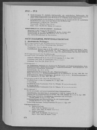 IV.3 Prüfungsämter, Prüfungsausschüsse