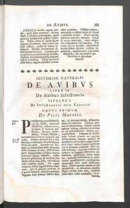 Liber III. De Avibus Insectivoris