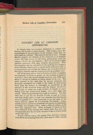 Student Life at Canadian Universities.