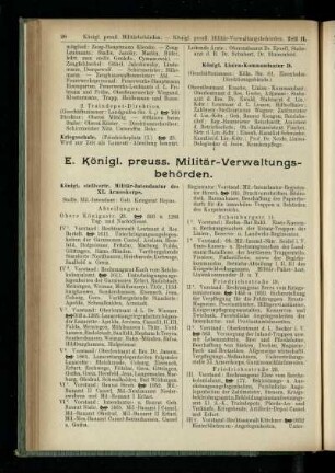 Königl. preuss. Militär-Verwaltungsbehörden