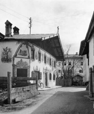 Oberammergau, Judasgasse 2. Handwerkerhaus (1701/1800). Straßenansicht
