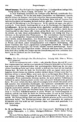 104-105, H. von Bronsart. Die Lebenslehre der Gegenwart. Einführung in die objektive Philosophie. 1924