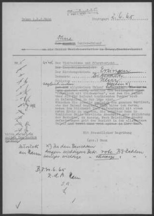 Ersingen mit Diaspora: Visitationsbericht mit Pfarrbericht 1964