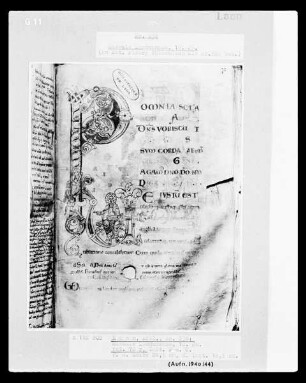 Missale Laudunense — Buchseite mit den Initialen P und U