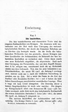 Kap. I. Die Inschriften