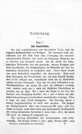 Kap. I. Die Inschriften