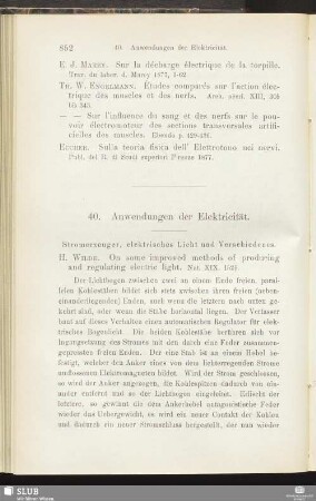 40. Anwendungen der Elektricität