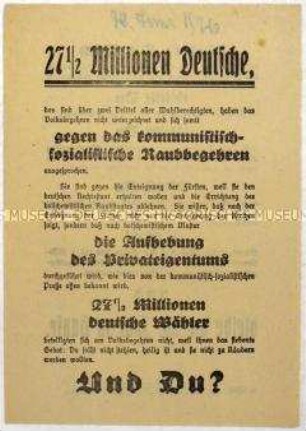 Aufruf zum Boykott des Volksentscheids zur Fürstenenteignung