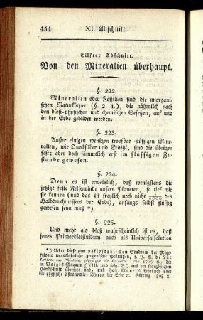 Eilfter Abschnitt. Von den Mineralien überhaupt
