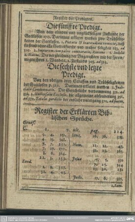 Register der Erklärten Biblischen Sprüche