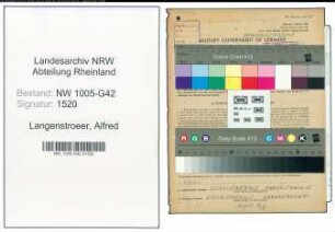 Entnazifizierung Alfred Langenstroeer , geb. 28.11.1886 (Klavierbauer)