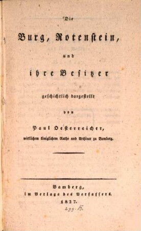 Die Burg Rotenstein und ihre Besitzer