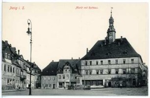 Penig. Markt mit Rathaus