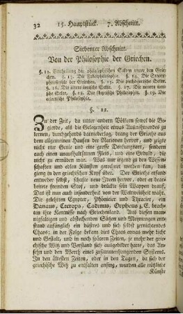 Siebenter Abschnitt. Von der Philosophie der Griechen
