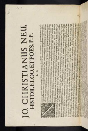 Jo. Christianus Neu, Histor. Eloq. Et Poes. P. P. L. S.