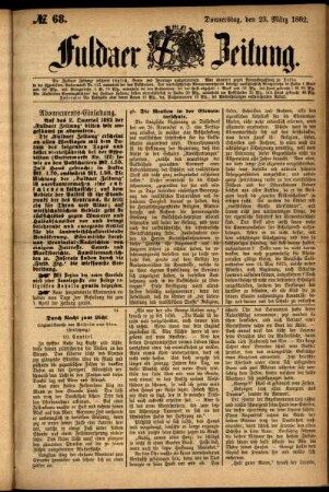 Ausgabe vom Donnerstag, den 23. März 1882.
