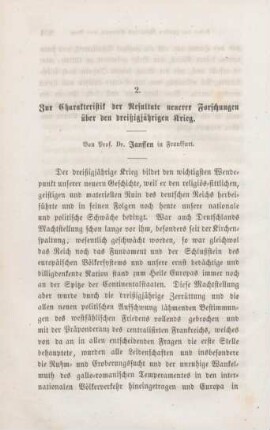 532-568 Zur Characteristik der Resultate neuerer Forschungen über den dreißigjährigen Krieg