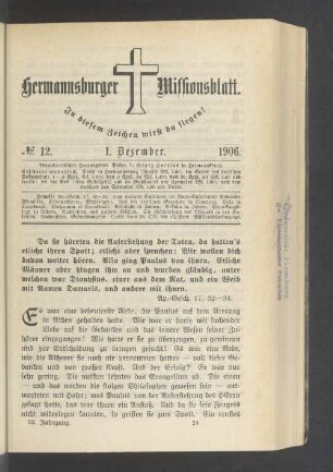 N°. 12. 1. Dezember. 1906