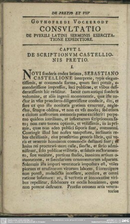 Gothofredi Vockerodt Consultatio De Puerili Latini Sermonis Exercitatione Expeditiore