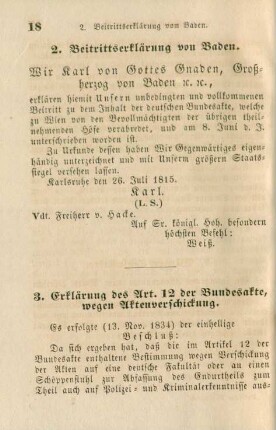2. Beitrittserklärung von Baden