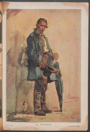 El mendigo - Acuarela de Villegas