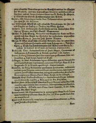 Libri Juridici Futuris Nundinis Prodituri. - Libri Medici Nundinis Futuris Prodituri.