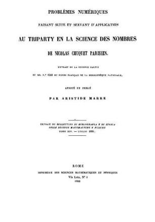 Suite: Le Triparty en la science des nombres. Suite