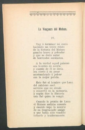 IV. La venganza del Mataco