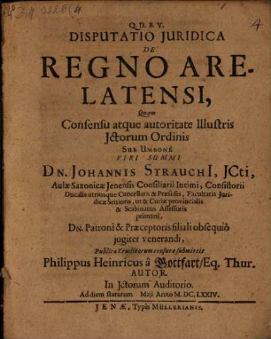 Disp. iur. de regno Arelatensi