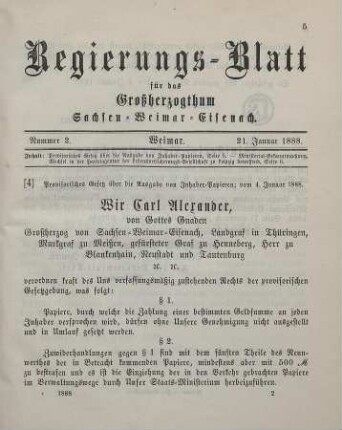 4. Provisorisches Gesetz über die Ausgabe von Inhaber-Papieren