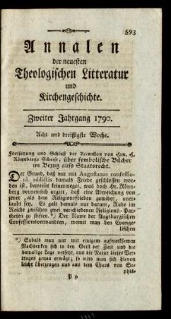 Acht und dreißigste Woche