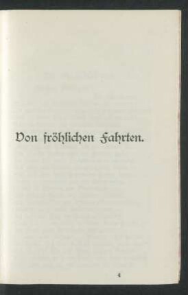 Von fröhlichen Fahrten.