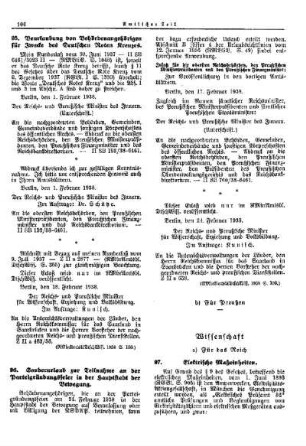 Beurlaubung von Behördenangehörigen für Zwecke des Deutschen Roten Kreuzes : [Allgemeine Verwaltungssachen] ; [Für das Reich] ; [Amtliche Erlasse] ; [Amtlicher Teil]