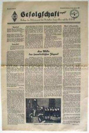 Wochenbeilage der "Chemnitzer Tageszeitung" für die HJ u.a. zur Saar-Abstimmung