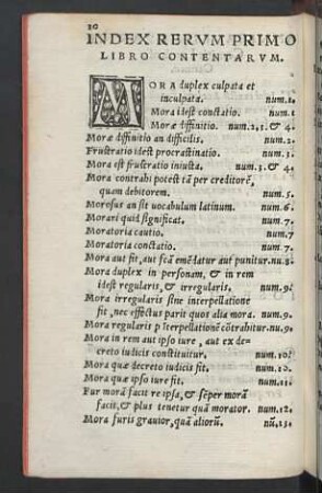 Index rerum primo libro contenentarum.