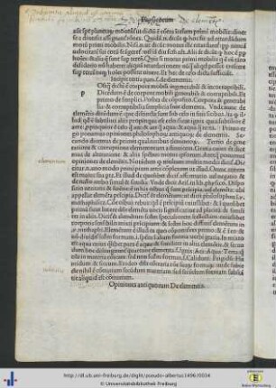 Tertia pars. De elementis.