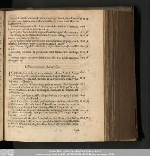 Libri in humanioribus artibus.