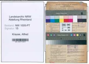 Entnazifizierung Alfred Krause , geb. 03.12.1903 (Telegrafen-Assistent)