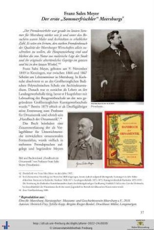 Franz Sales Meyer - Der erste "Sommerfrischler" Meersburgs