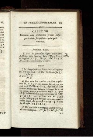 Caput VII. Continens tria problemata primae classis particularis, sub posteriore principali contentae.