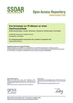 Karrierewege zur Professur an einer Fachhochschule