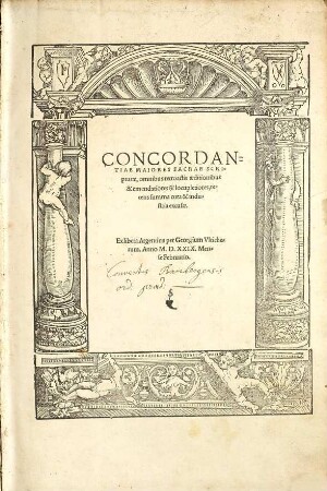 Concordantiae Maiores Sacrae Scripturae : omnibus retroactis aeditionibus & emendatiores & locupletiores, recens summa cura & industria excusae