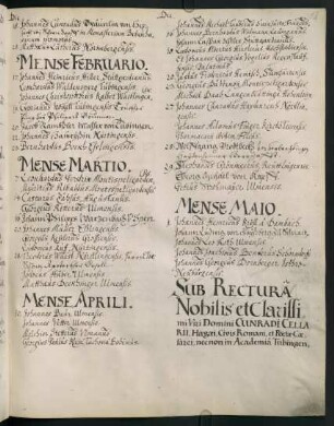 Sommerhalbjahr 1634. Rektorat Conrad Cellarius