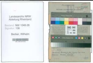 Entnazifizierung Wilhelm Becker , geb. 23.01.1898 (Fernmelder)