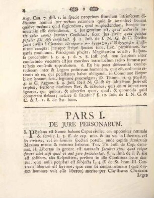 Pars I. De jure personarum.