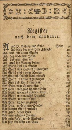 Register nach dem Alphabet.