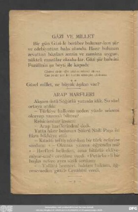 Gâzı Ve Mıllet